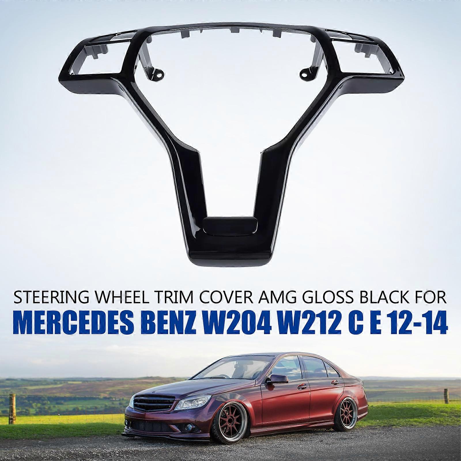 AMG Style Steering Wheel Trim Cover - Silver ABS Plastic, Fits 2012-2014 Mercedes C, E, CLA, CLS, SLK Class 6 thumbnail image