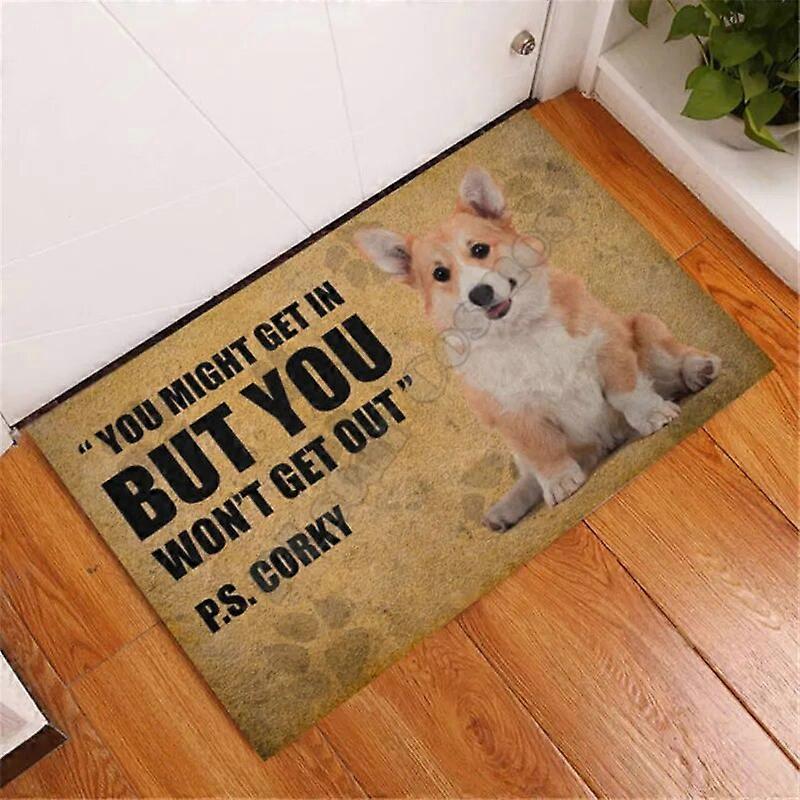 パーソナライズされた愛コーギーラバーベースのドアマット3D家のドアマットノンスリップドアフロアマットの装飾ポーチドアマットを覚えておいてください