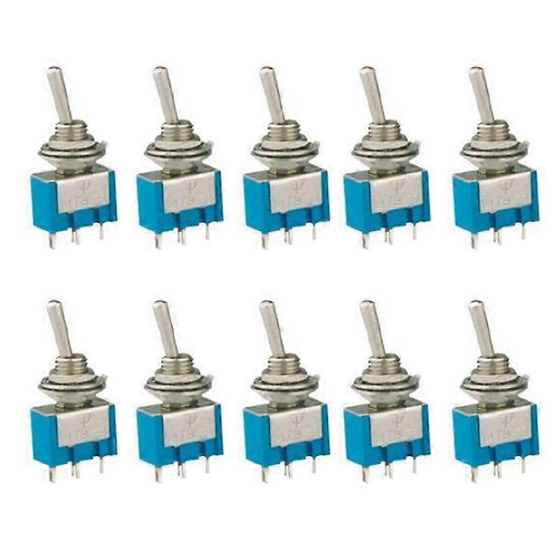 10pcs MTS-101 2 Pin SPST ON-OFF 2 Position 6A 125V AC Mini Toggle Switches Kit
