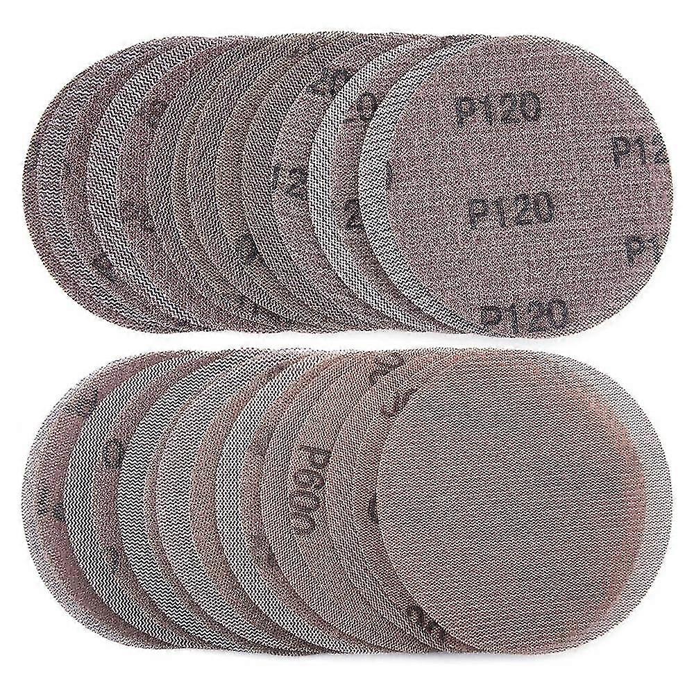 30 db hálós csiszolókorong 125mm 80-600 szemcsés horog és hurok csiszoló papír száraz csiszolókorongok homokhoz