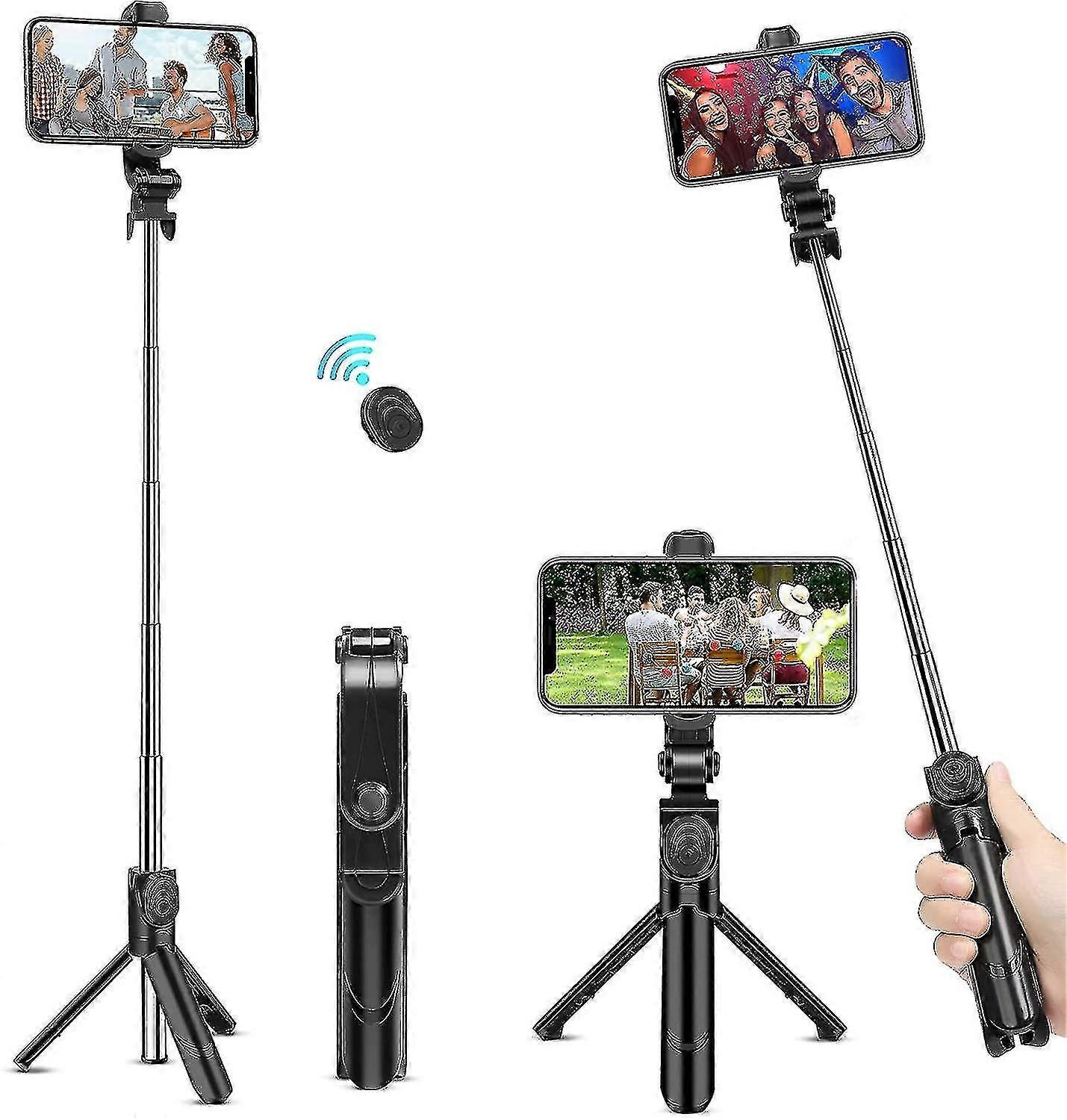 Selfie Stick Bluetooth, Selfie Stick Tripod - Extendable Tripod Stick With Remote - Facetime Phone Stand, Wireless Selfie Stick Tripod, Selfie Stick F