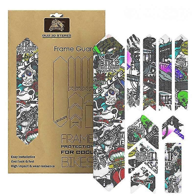 1 Set Of Bicycle 3d Film Decorative Sticker With Protective Film Of Mountain Highway Frame On The Front Fork (graffiti Frame)