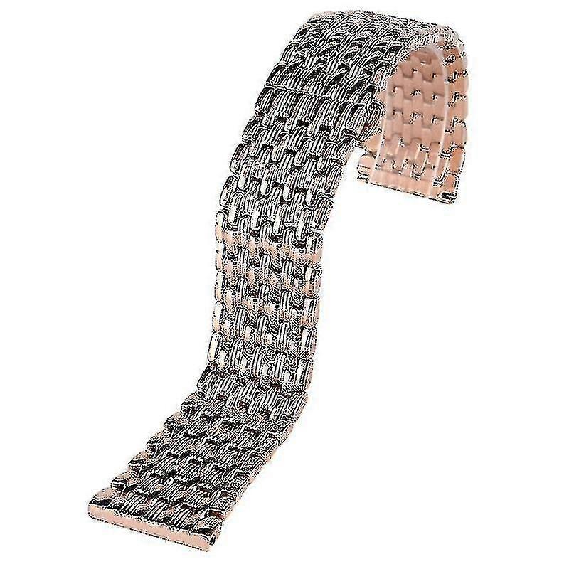 Rose Gold Strap Bracelet Solid Link Adjustable Stainless Steel Watch