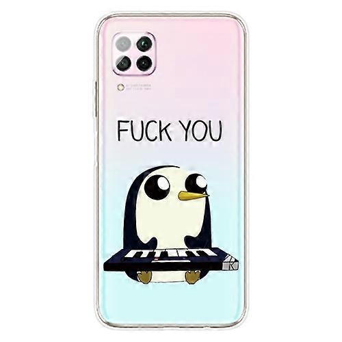 For Huawei P40 Lite Coloured Drawing Pattern Highly Transparent TPU Protective Phone Case