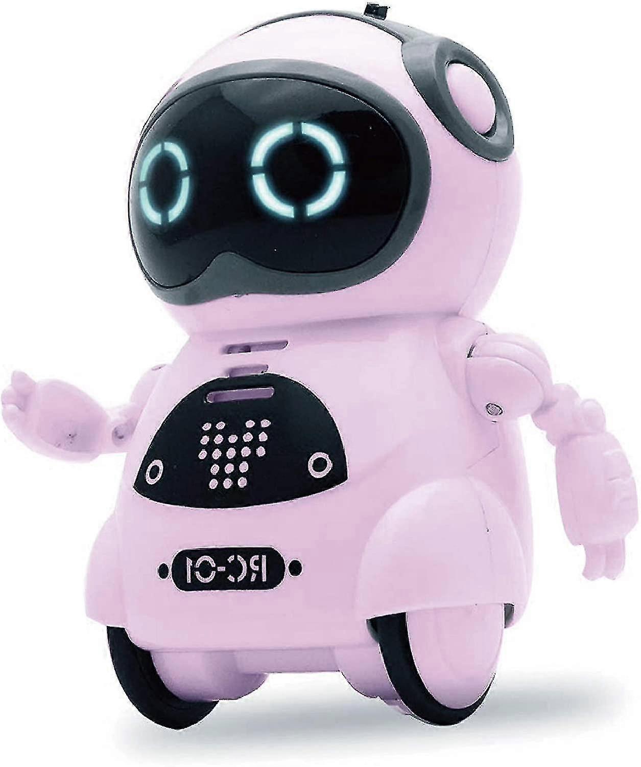 Educational Mini Pocket Robot For Kids Interactive Dialogue Conversation,voice Control, Chat Record, Singing & Dancing-pink