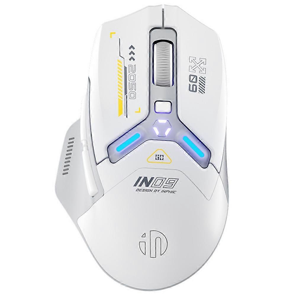 INPHIC IN9 Wired Bluetooth 5.0 2.4G Wireless Mouse Gaming Office Home Computer Laptop Mice - White