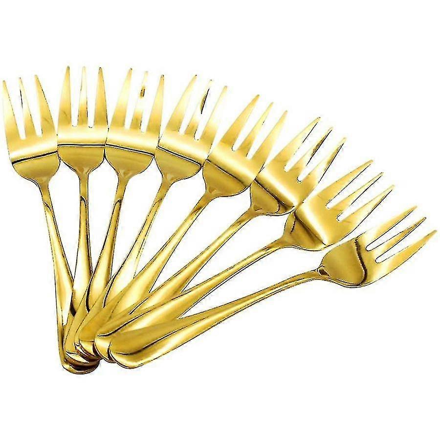 Tafelgabeln Edelstahl Dessertgabeln 8 Stck Goldene Kleine Kuchengabeln Party Tischdekorat