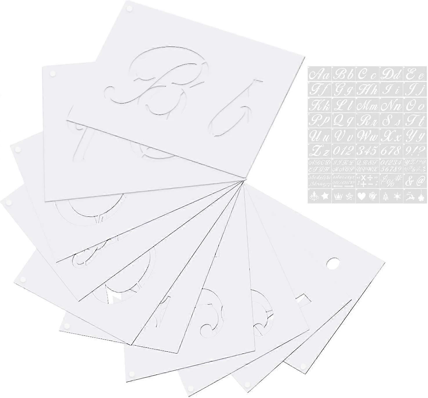 Plastic Uppercase Numbers And Characters Cutout Template Reusable 45 Pieces
