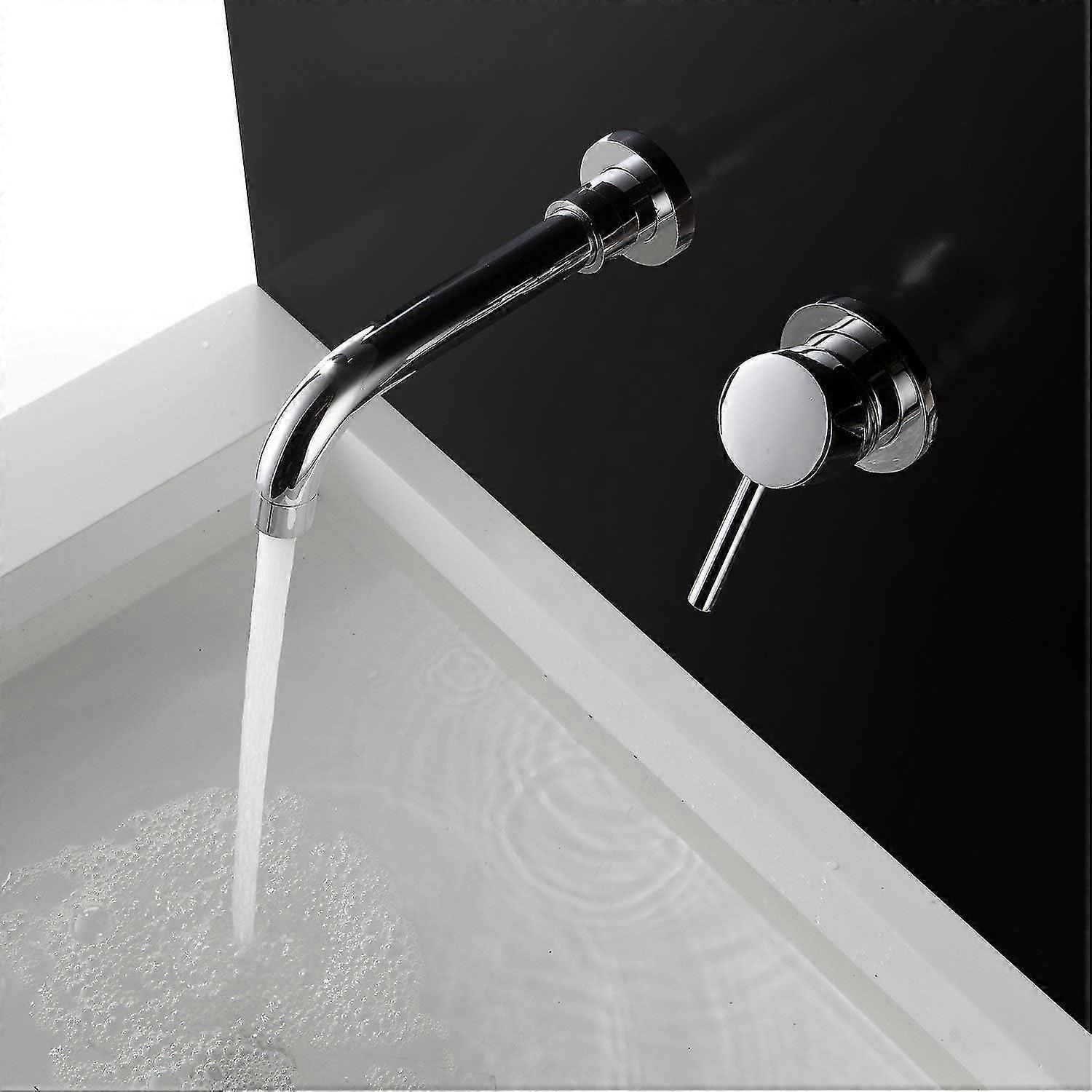 Single Lever Bathroom Sink Faucet 2 Hole Wall Mounted