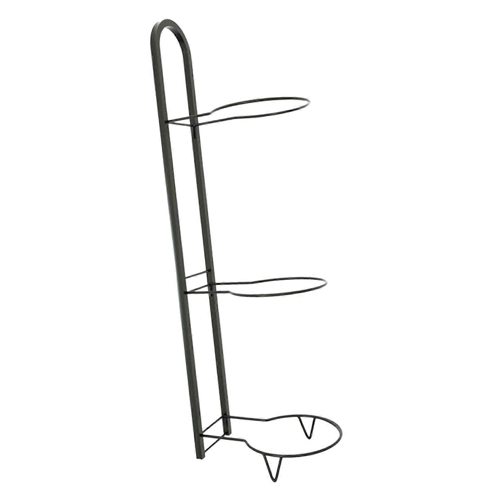 3 Tier Basketball Display Rack Equipment Holder for Soccer Indoor Rugby Ball Black