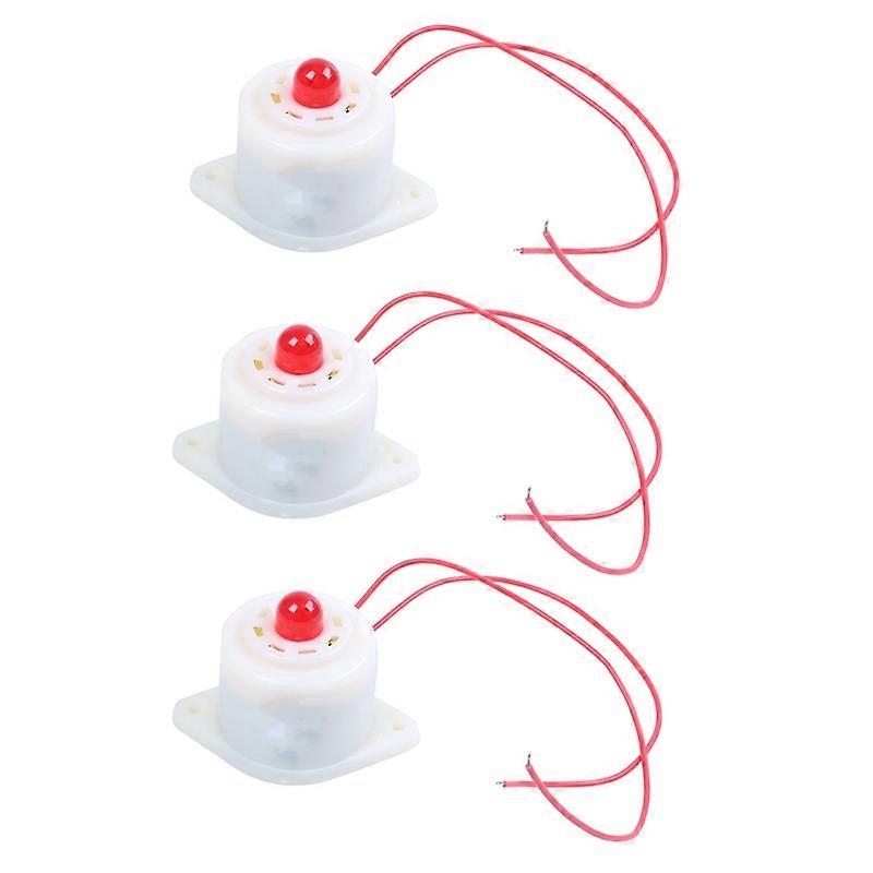 3X BJ-3 AC220V Industrial LED Blinker Red Alarm Siren Buzzer 100DB White