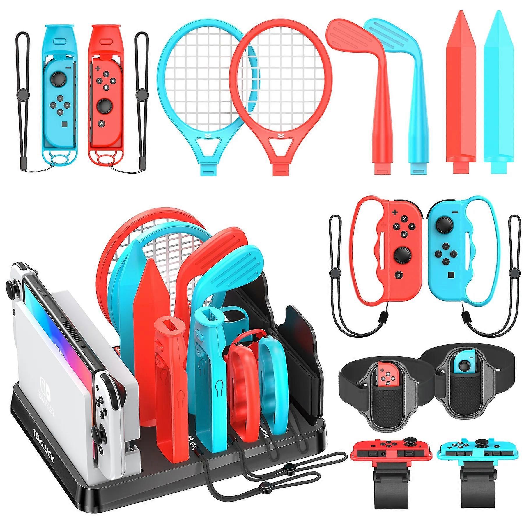 Allt-i-ett för Switch / Switch OLED Sports Game Accessories Kit för Switch Set Förvaringsställ för Nintendo Switch