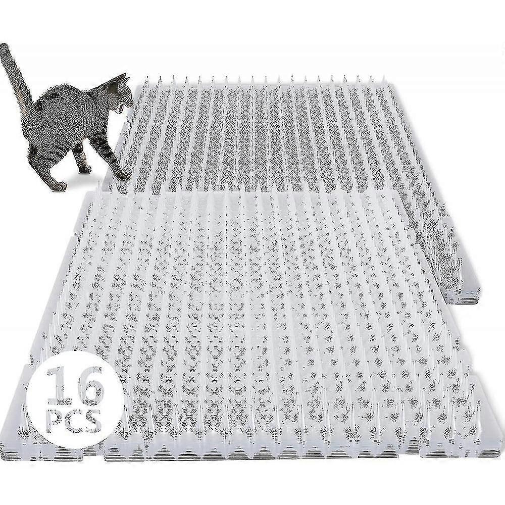 16 عبوة طارد القطط في الهواء الطلق حصيرة القطط الحصير البلاستيكية مع المسامير واضحة مسنن الرادع التدريب الأليفة حصيرة القطط طارد الحصير QIZ
