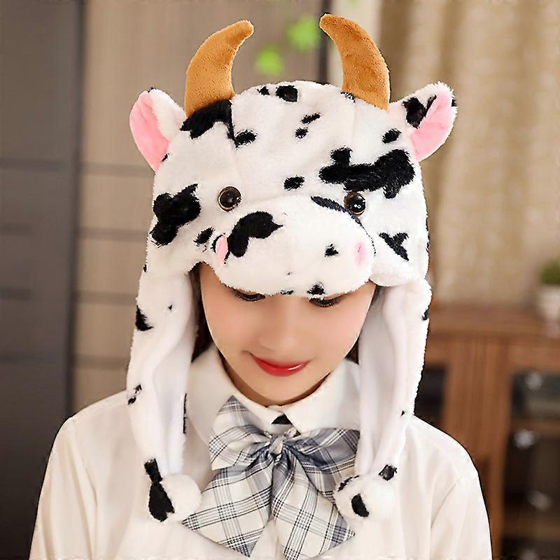 Cute Will Move Plush Animal Character Winter Hat Fun Ski Cap Cows