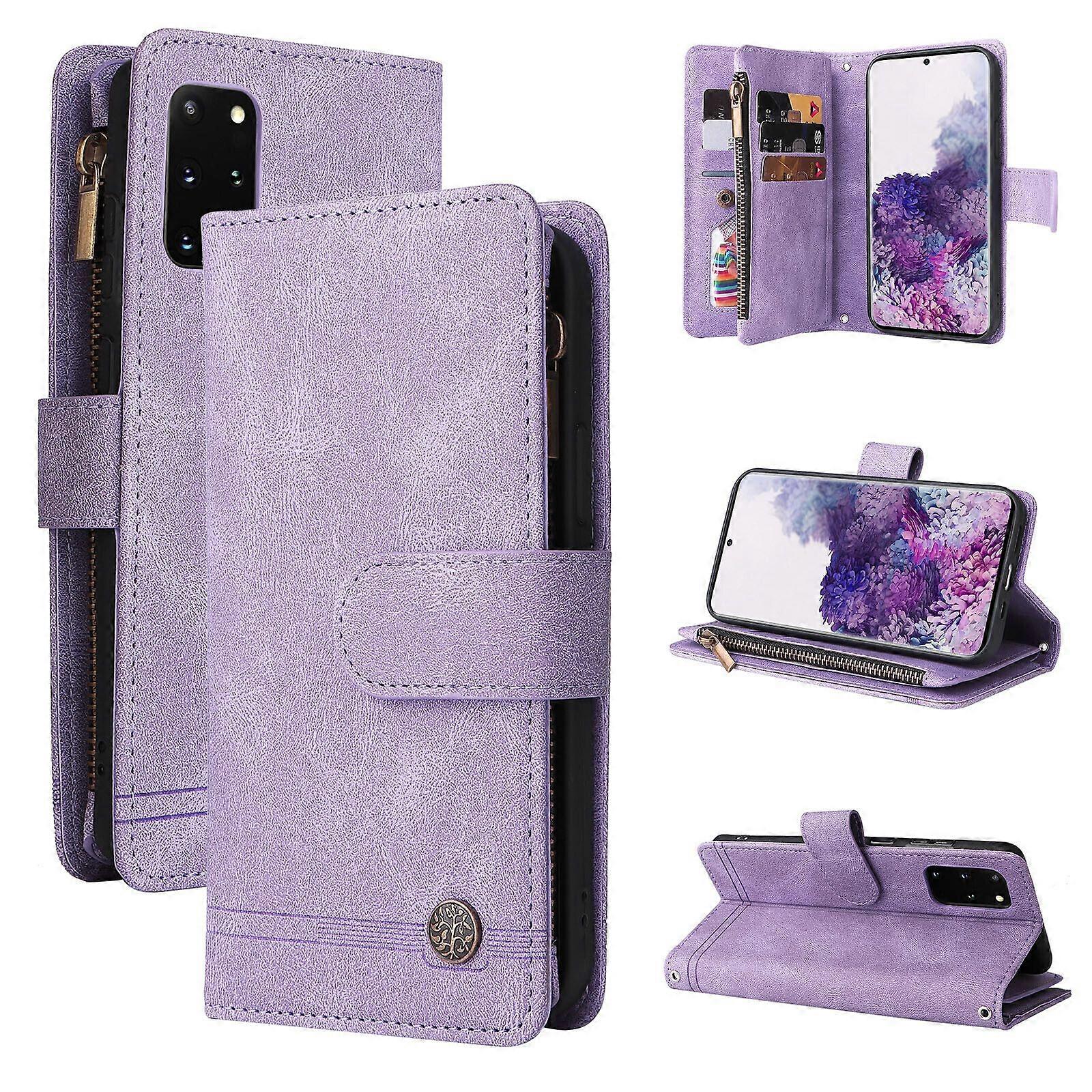 Case for Samsung Galaxy S20 Plus 5G Leather Flip Folio Case with Credit Card Holder Money Pocket Magnetic Buttons Wallet Case Kickstand Shockproof Pro