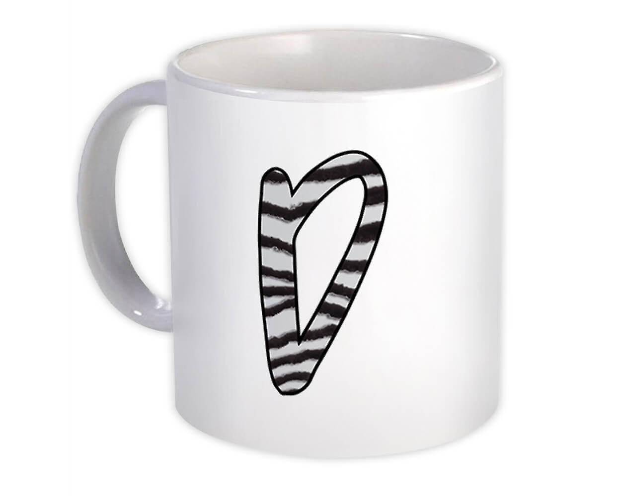 Gift Mug: Monogram Letter D Zebra