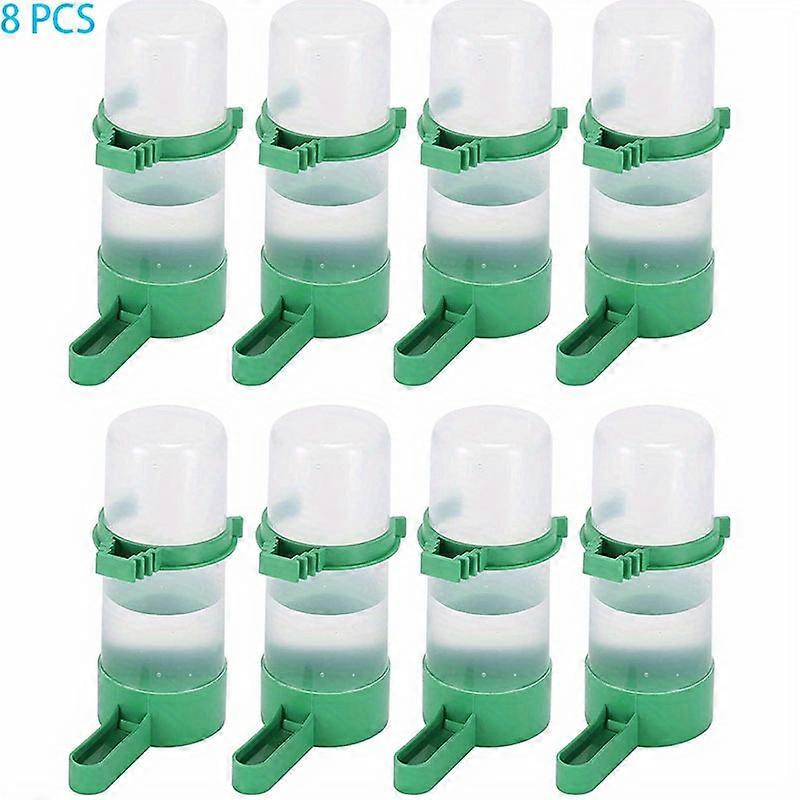 8pcs Plastic Automatic Feeder & Water Dispenser Set, Bird Cage Accessories, Convenient Clip-On Design, For Small To Medium Birds