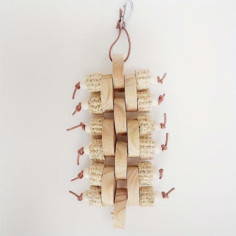 1pc Durable Wooden Bird Toy - Chew-resistant & Stimulating Blocks - Perfect for Parrots, Conures, Cockatiels, Cockatoos & Macaws - Natural Beak Exerci