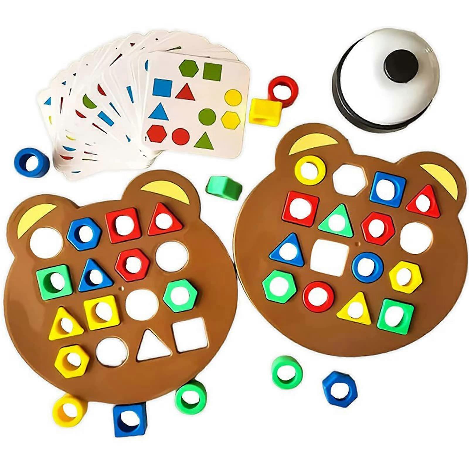 Shape Matching Game Color Sensory Educational Toy, Children Puzzles Geometric Shape Quick Matching Board, Color & Shapes Puzzles Learning Games Toy fo