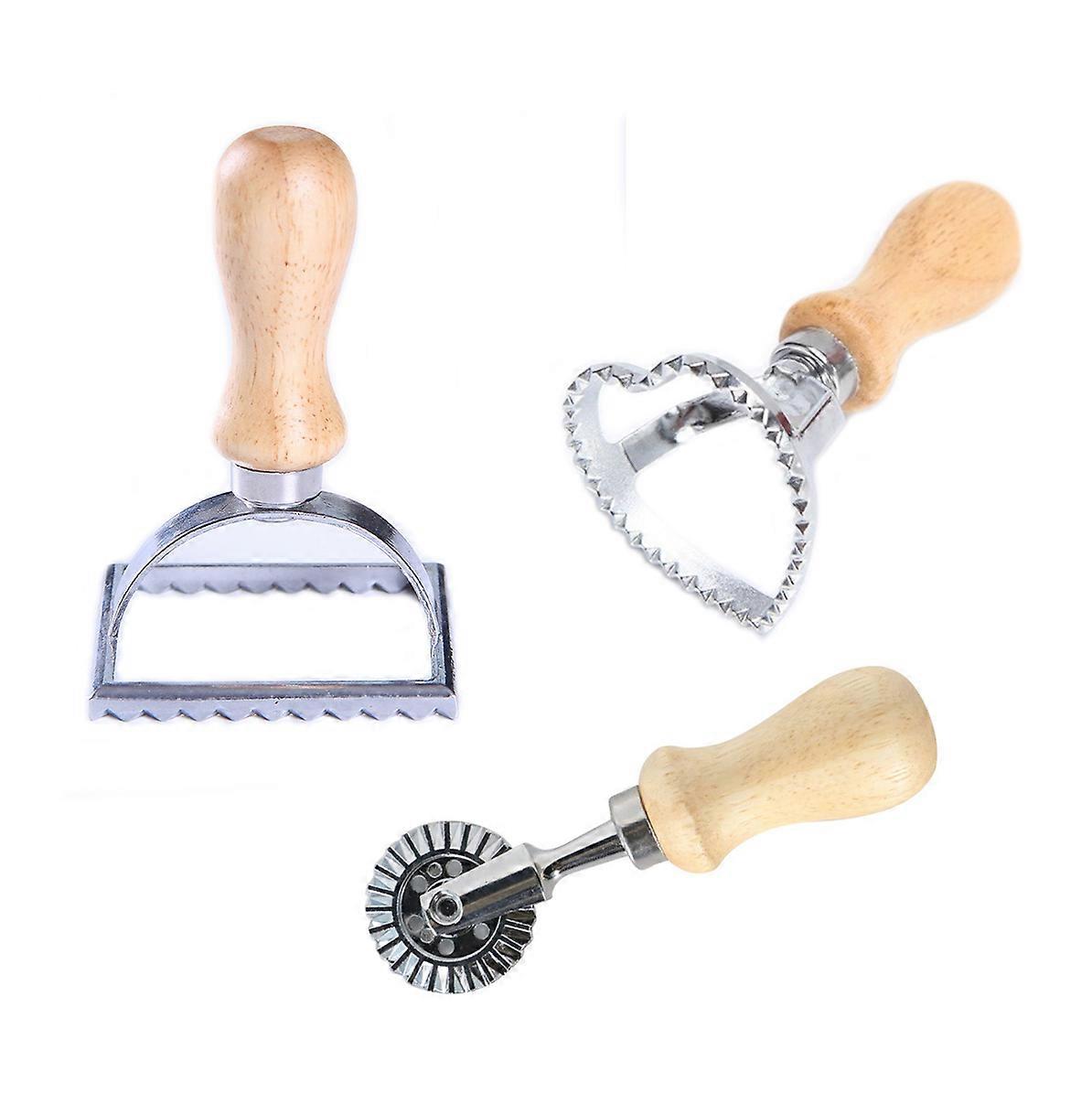 3Pcs Stainless Biscuit Embossed Mould Baking Tool Dumpling Pizza Cutter Baking Accessories