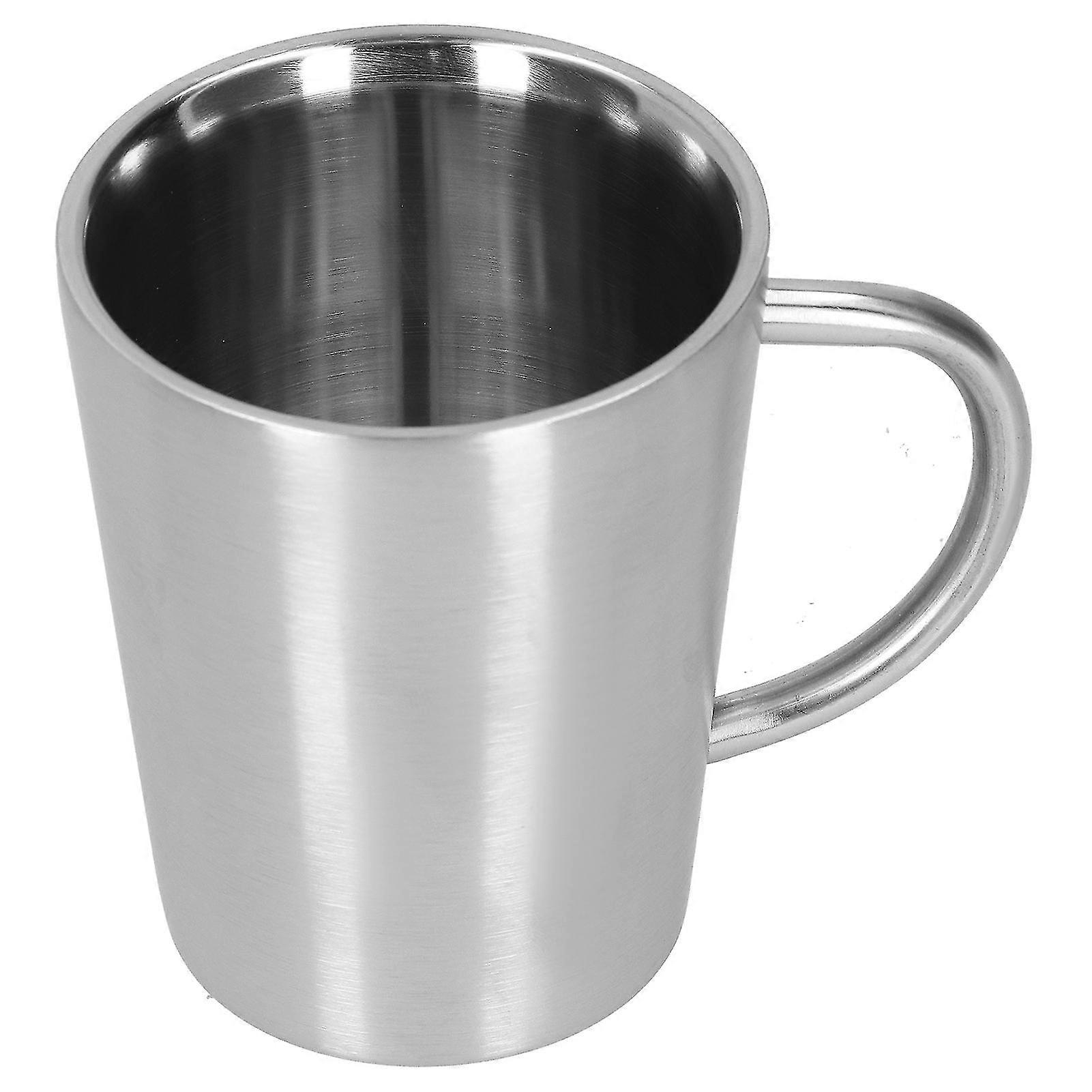304 Stainless Steel Beer Mug Coffee Water Cup with Handgrip - Double Wall Drinkware 340ml
