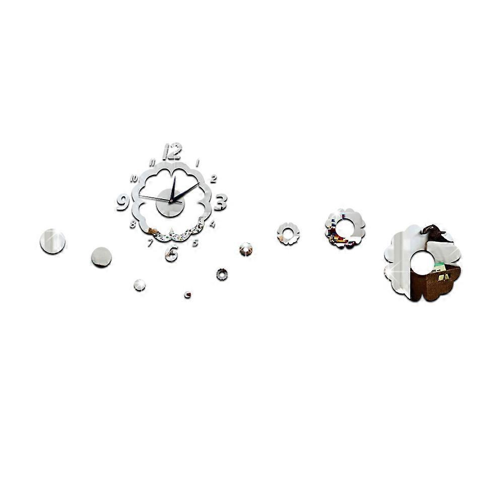 花の装飾、壁掛け時計、鏡、クォーツ、リビングルーム