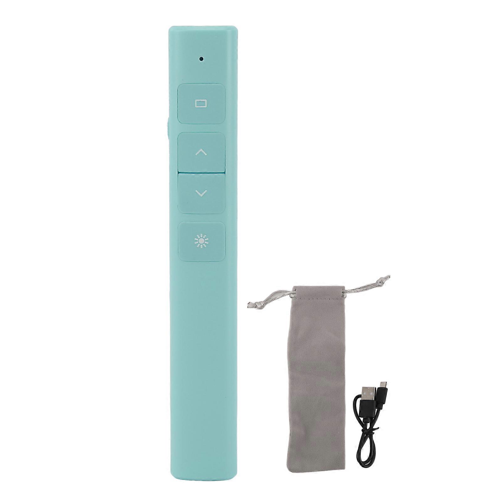 Presentation Clicker Multifunction Accurate High Sensitivity Wireless Charging PPT Page Turning Pen for Business Meeting Teaching Green