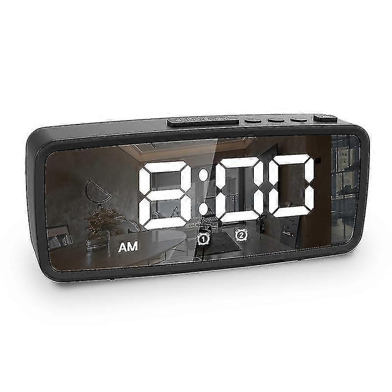 Digital Alarm Clock For Bedroom, Bedside Clocks Large Display, Black