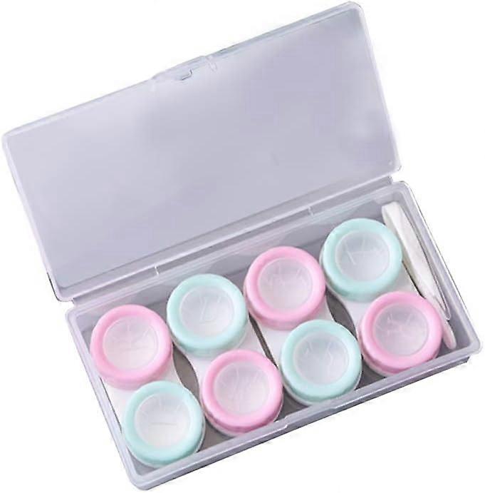 for contact lenses Contact lens storage boxes with tweezers and suction cups for home travel 4 pairs