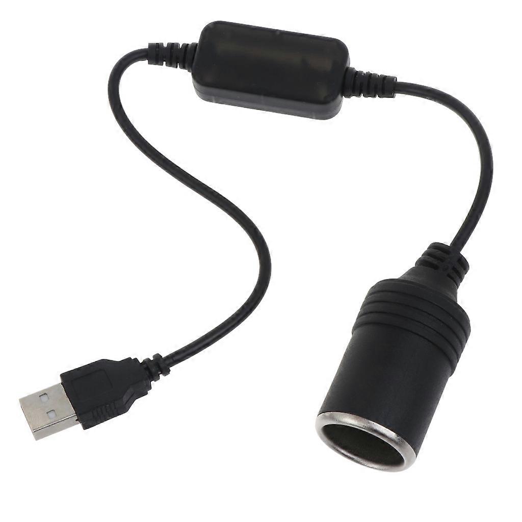 5V USB to 12V Car Cigarette Lighter Socket Female Cable Adapter Accessories