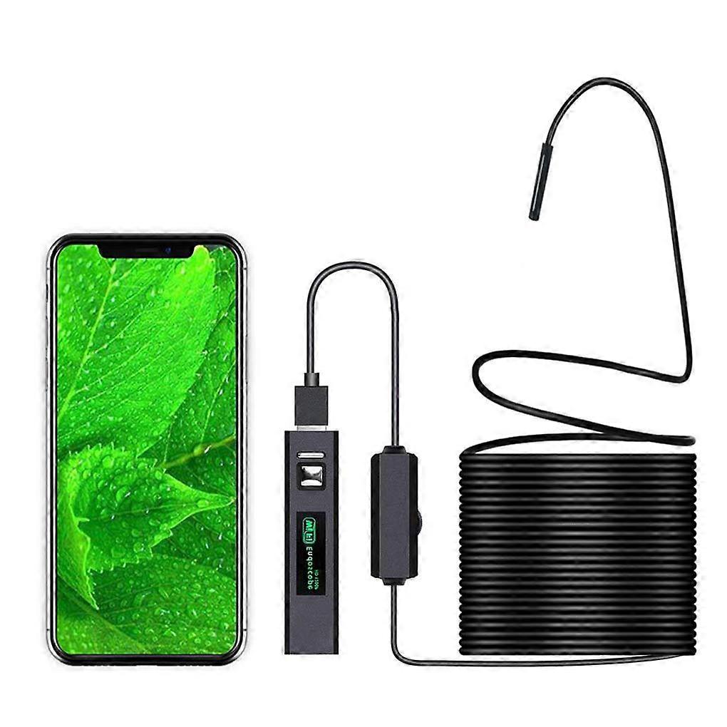Camera Endoscope,Wireless Endoscope WiFi Inspection Camera 1200P HD Borescope Waterproof IP68 Snake Pipe Camera with 8 Led  5M(16.4ft) Semi-Rigid Cabl