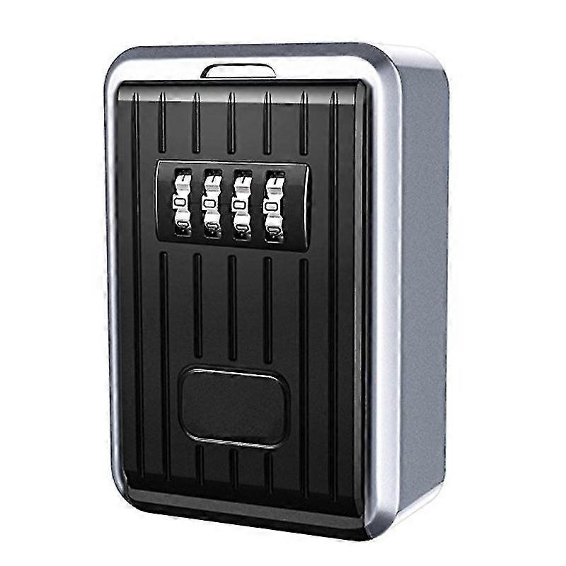 Lock Box 4 Digit Combination Waterproof Box Aluminum Alloy Weather Resistant Key Hider with Resetta