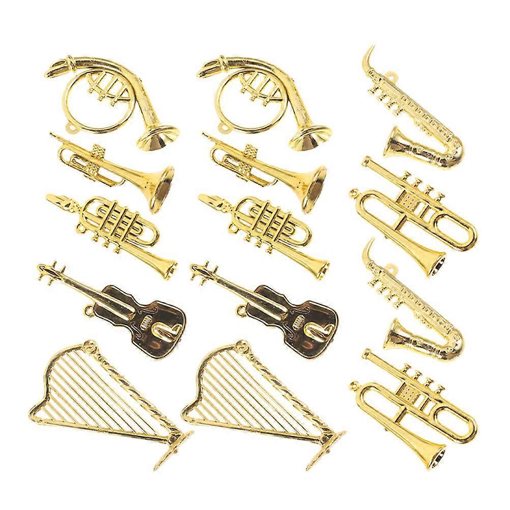 14Pcs Mini Instruments Miniature Instruments Mini Instruments Pendant Metal Ornament