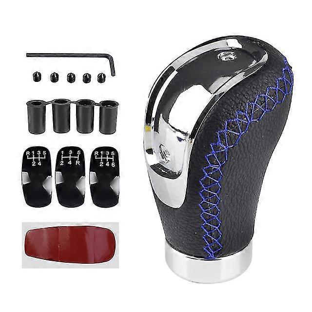 5/6 Speed  Replacement Manual Car Gear Stick Shift Knob Modified Stick R Pu Leather Gearshift Head Gear Knob Set