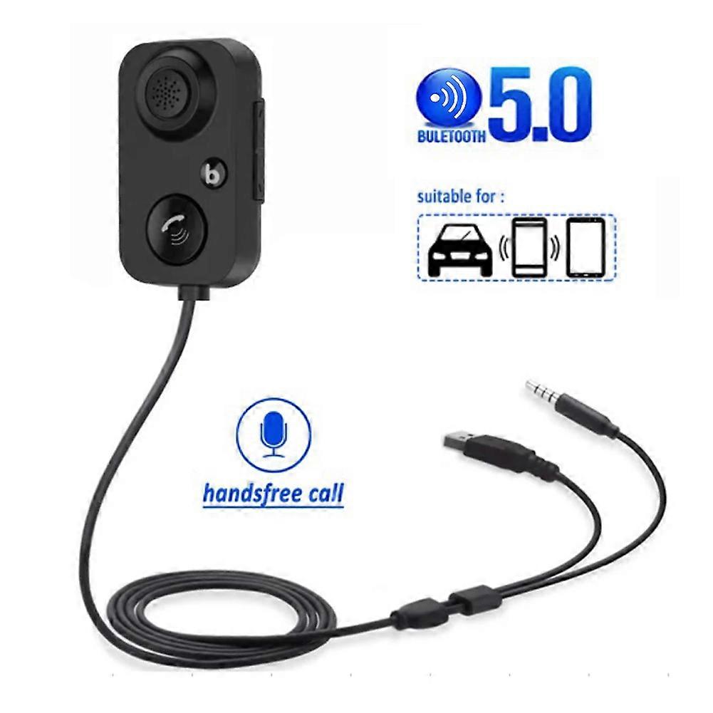 USB Car Bluetooth-compatible 5.0 Receiver Player Adapter Audio Converter LED Digital Display Handsfree Wireless Adapter