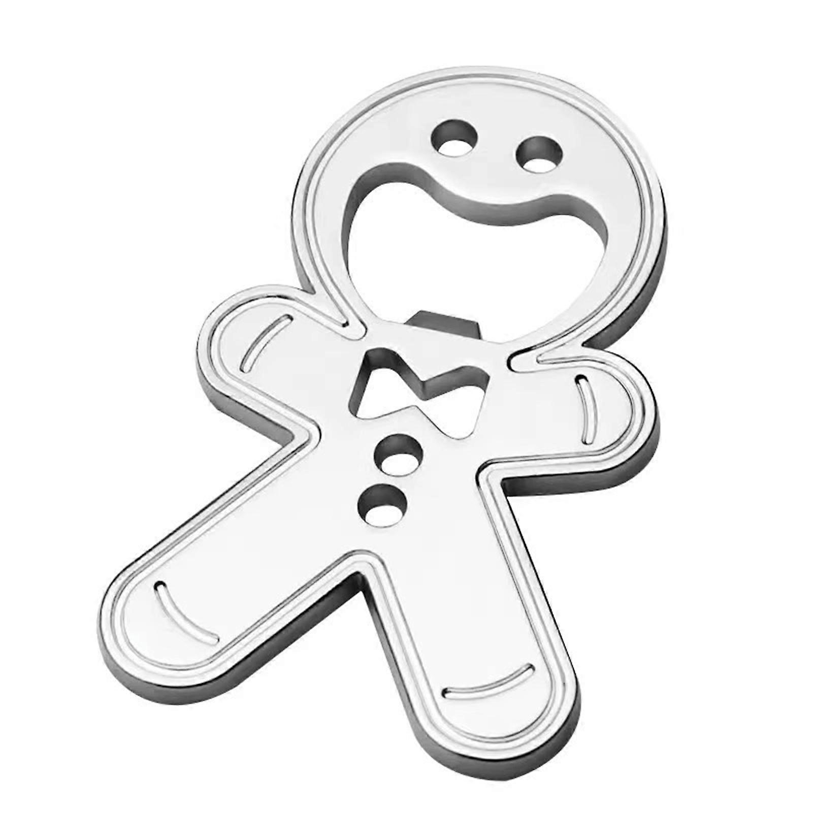 Bottle Opener Portable Creative Design Gingerbread Man Shape Beer Opener for Home Bar Restaurant Kitchen Jikaixiang