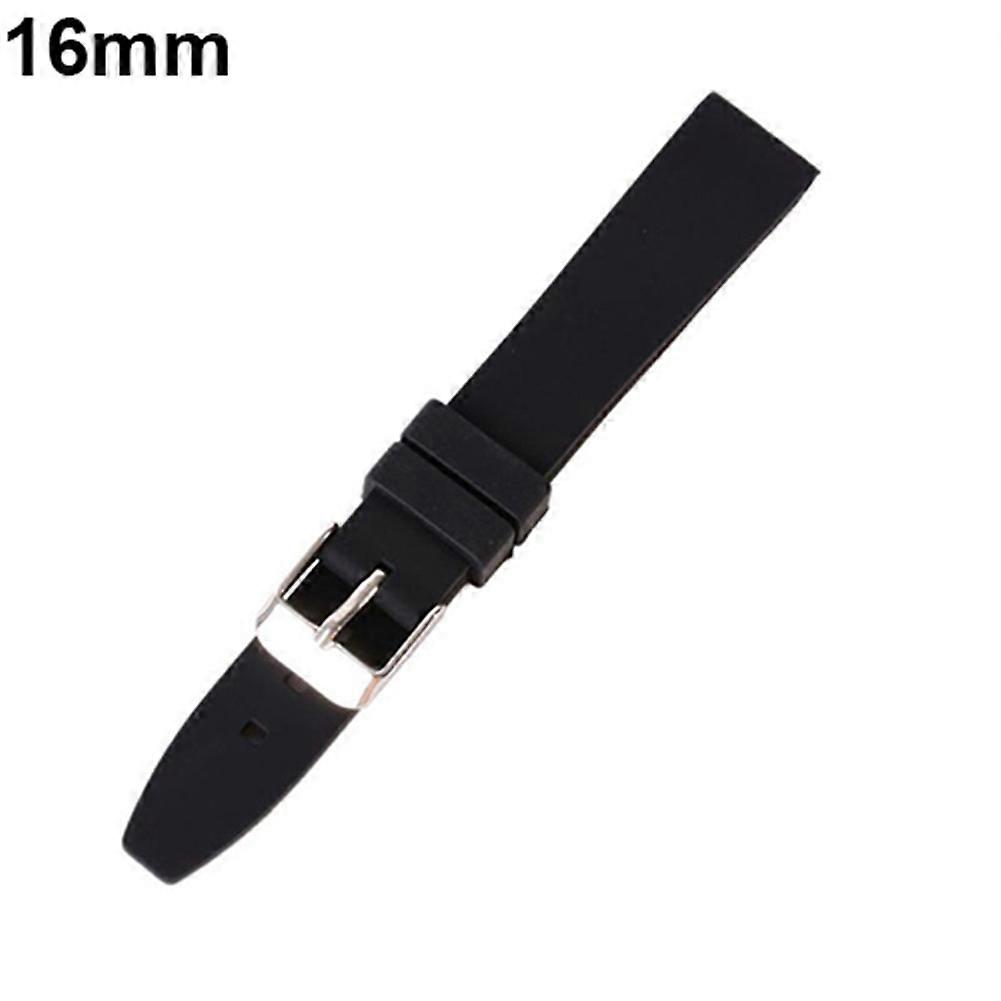 QingHai 16mm - 28mm Waterproof Solid Soft Silicone Buckle Watch Strap Band Replacement