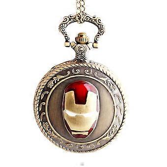 Irons Mans Retro Pocket Watch With Chain Birthday Christmas Gift