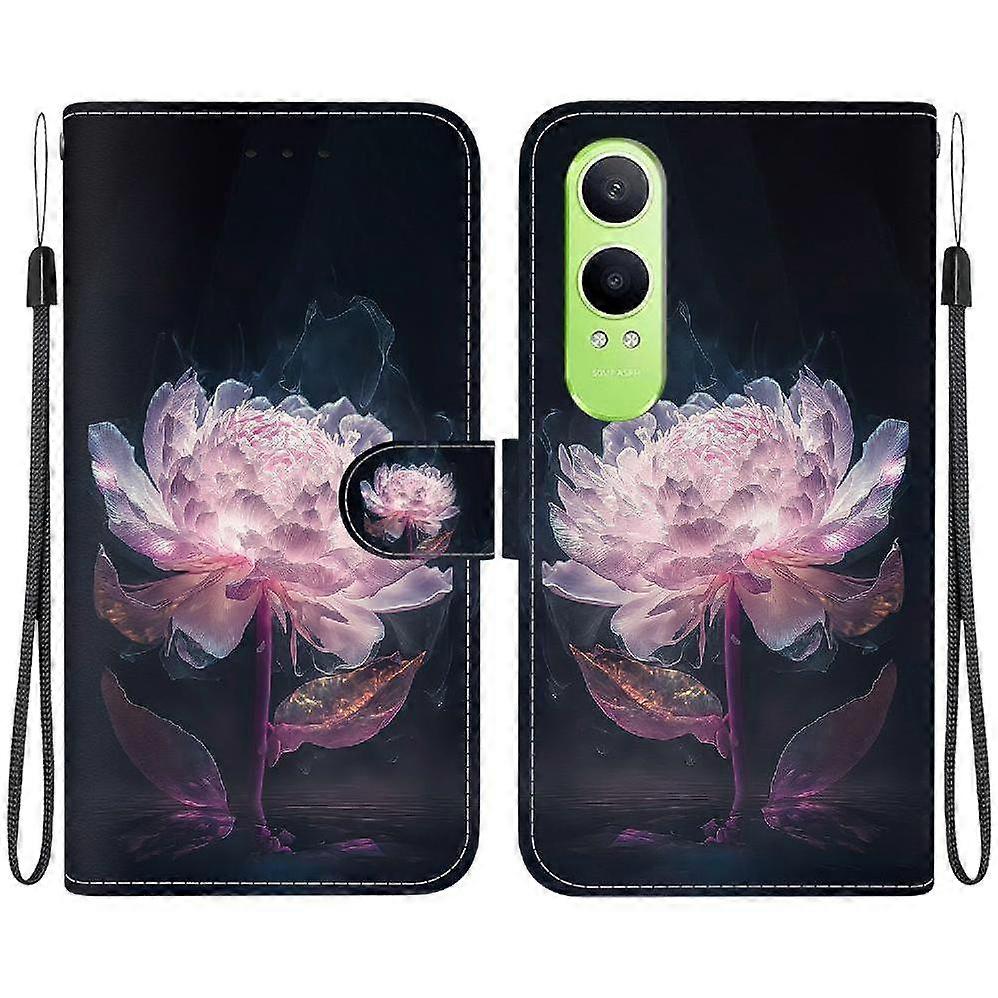 Case For OnePlus Nord CE4 Lite 5G Painted Wallet Cover with Card Slots Compatible with OnePlus Nord CE4 Lite 5G Case - Pink Flower