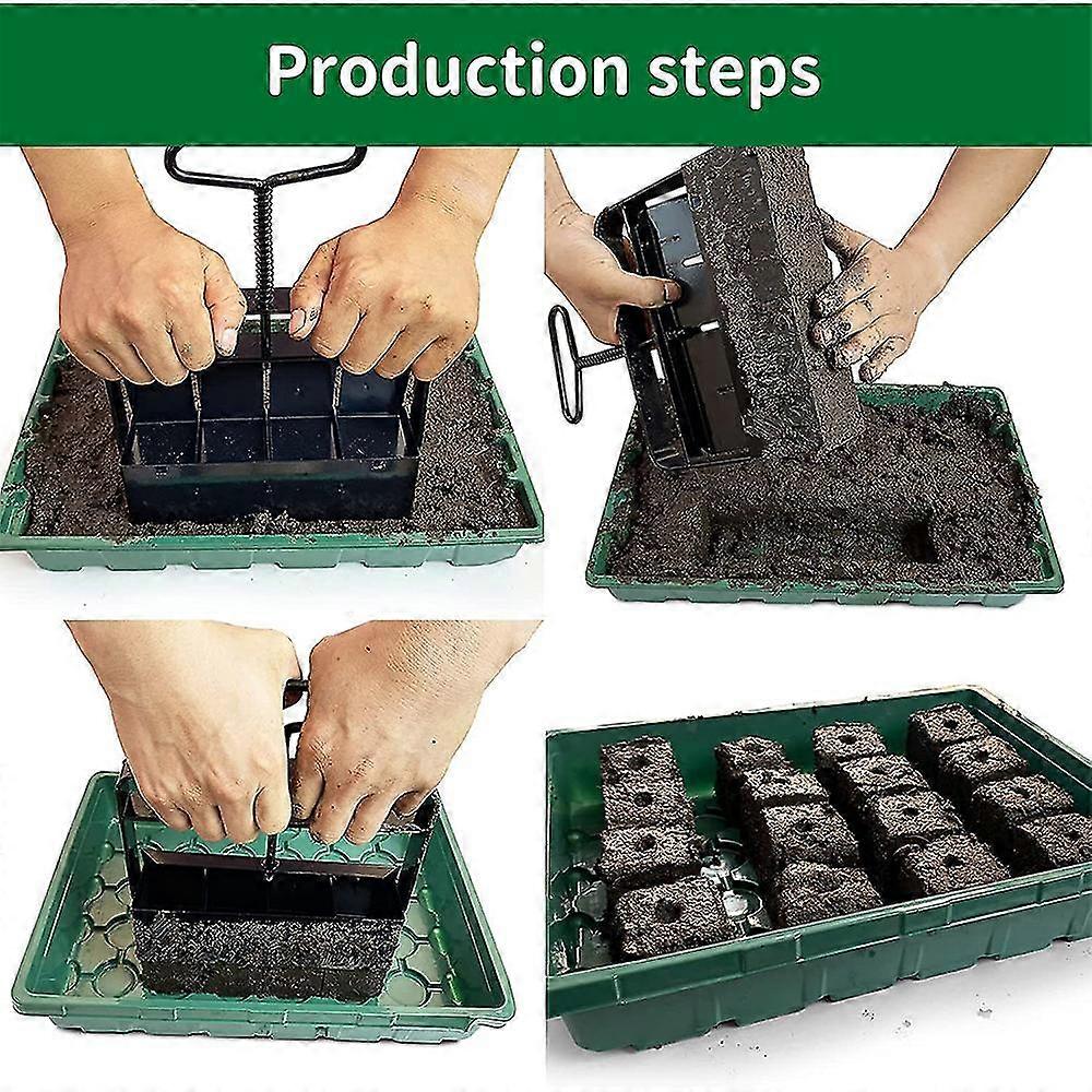 Handheld Seedling Soil Block Maker Blocker 2-inch Soils Blocking Tool With Dibble Professional For Garden