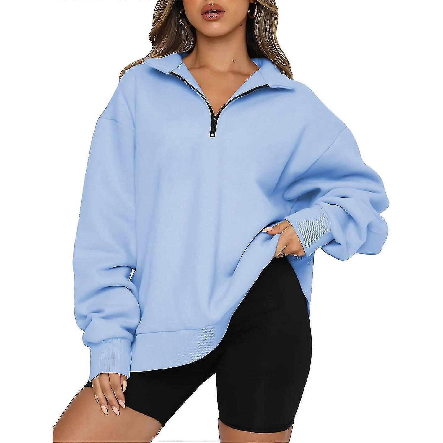 Womens Half Zip Pullover Fall Oversized Sweatshirts