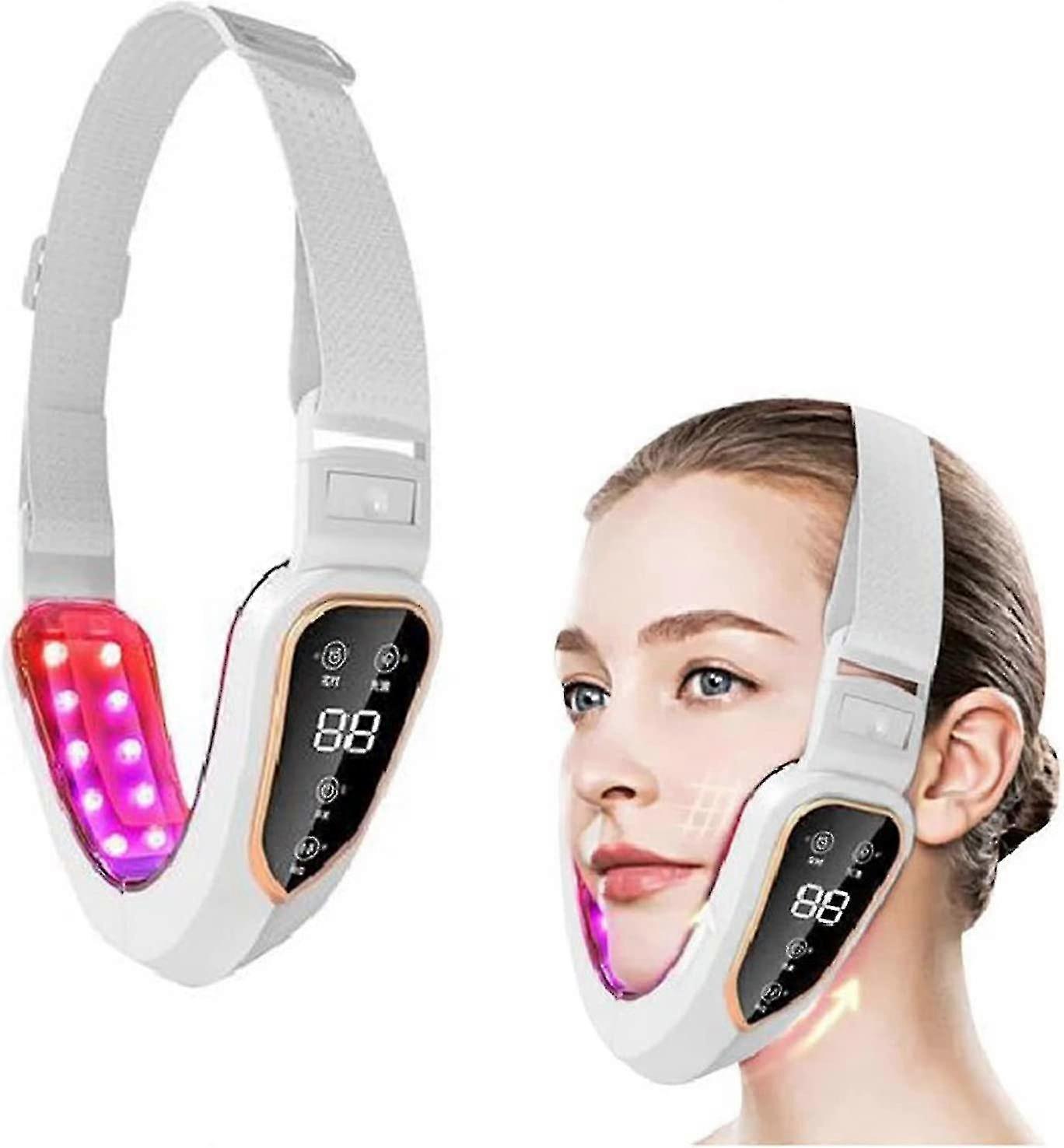 Electric V Face Beauty Meter, V-face Shaping Massager, Ems Microcurrent Photon Face Lifting Machine, Double Chin Remover