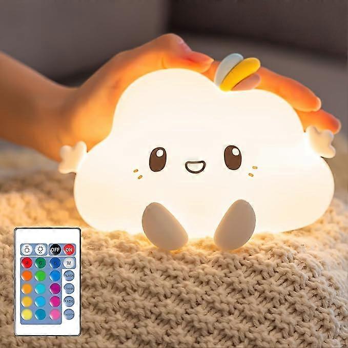 LED Cloud Lights Cute Night Light, Remote 16 Colors Silicone LED Cloud Lamp