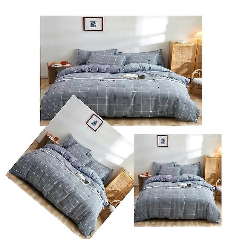 Luxury 4 Piece Set Bedding printed Quilt Cove Fitted Sheet Pillowcase Color R