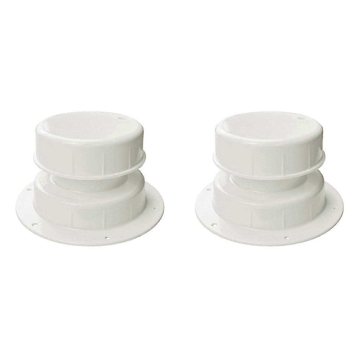 White RV Plumbing Vent Caps Kit 2Pcs Trailer Campers Vent Cap Roof Sewer Vent Cover Caps for 1 to 2 3/8 Inch Pipe