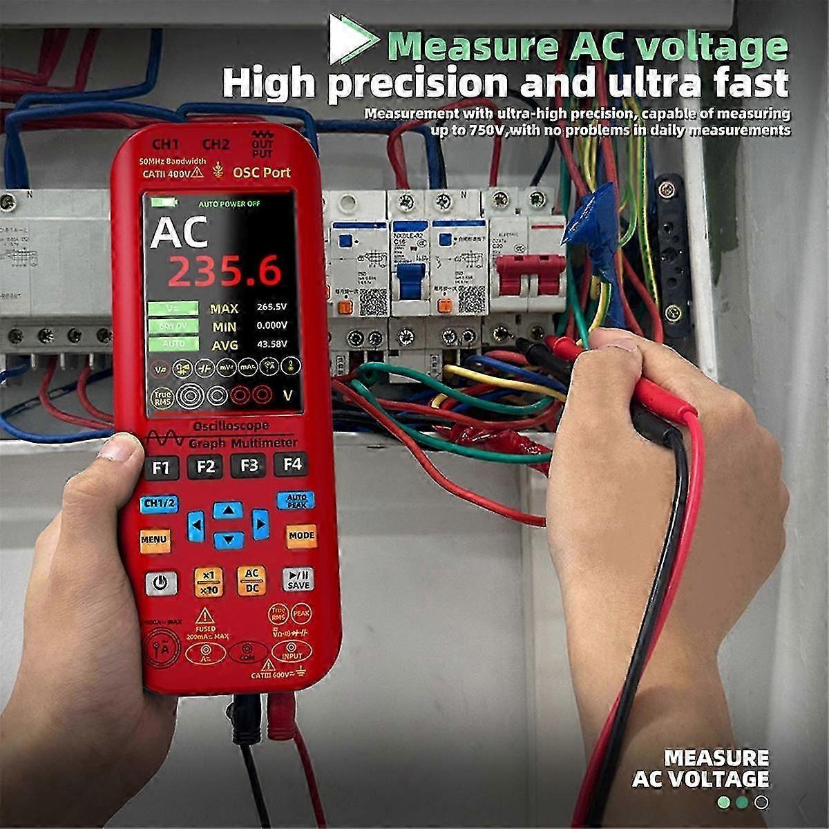 O9 Handheld Oscilloscope Digital Multimeter+function Signal Generator 3-in-1 Dual Channel 50mhz Gr