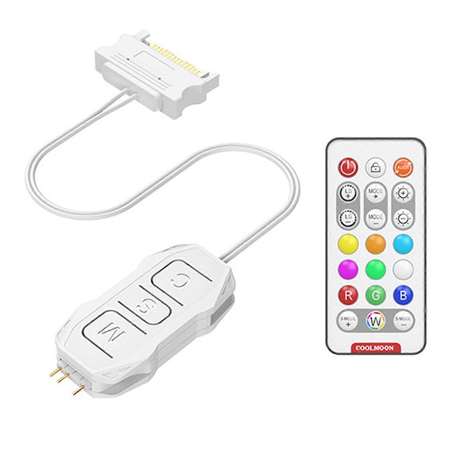 Mini ARGB PC Fans Controller Kit with Remote Control Lighting Modes Speed Adjustment Universal RGB