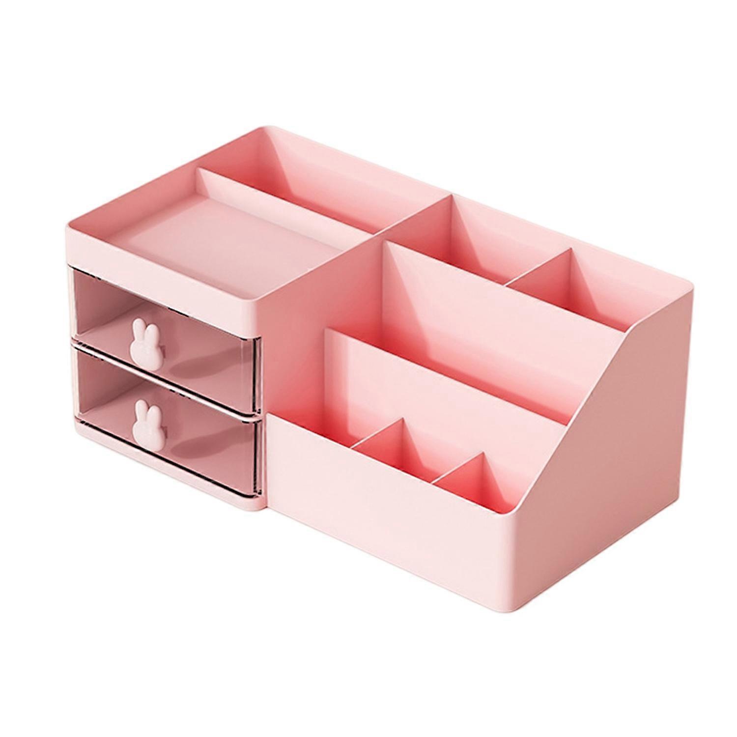 Desk Makeup Organizer with Drawer Multi Compartments Pen Pencil Card Storage Holder Cosmetic