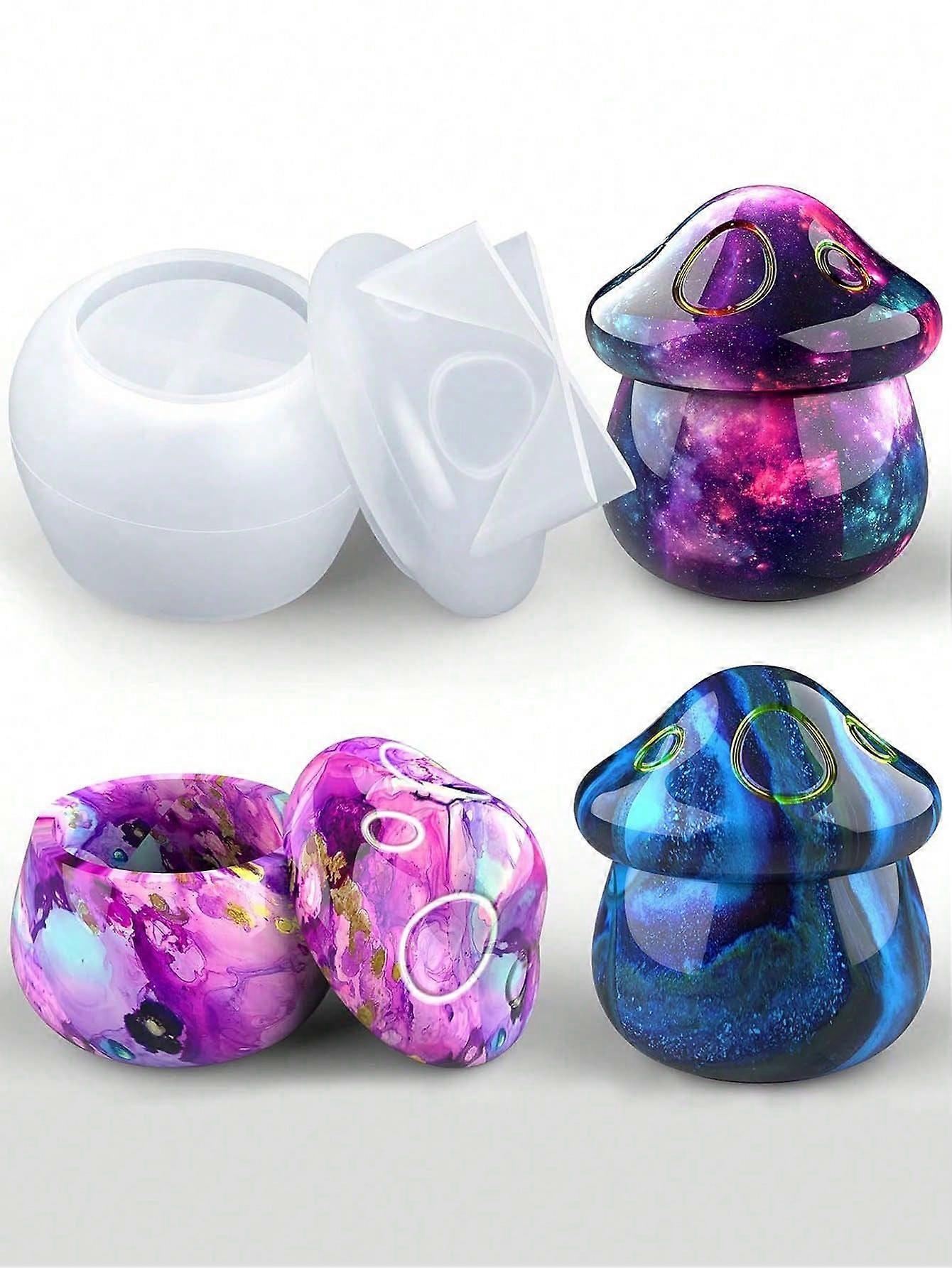 الراتنج قالب السيليكون ، جرة الفطر قالب سيليكون مع غطاء ، لصب راتنجات الايبوكسي ، مناسبة لصندوق منظم المجوهرات DIY ، حاوية الحلوى ، ديكور المنزل