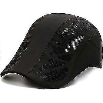 Men's Peaked Cap, Flat Cap, Adjustable Quick-Drying Mesh, Breathable Beret Cap,Men's Beret Cap(dark grey